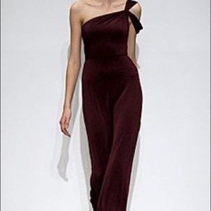 Black ones shoulder floor length Amsale gown